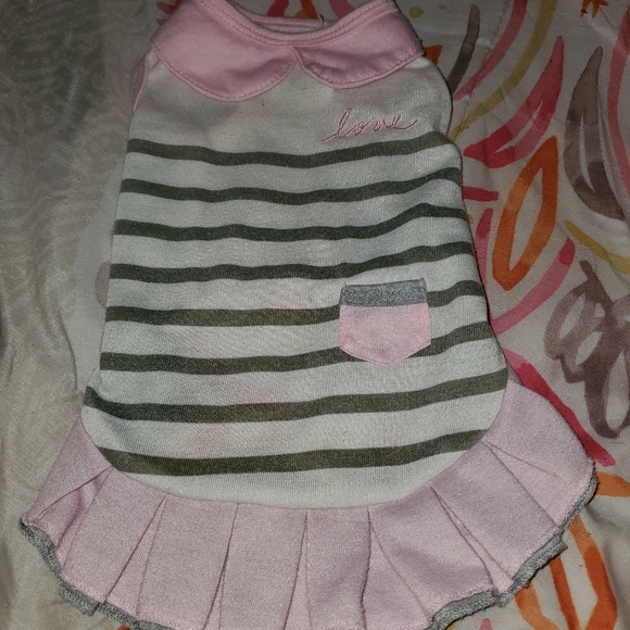 Ellen Degeneres Puppy 🐶 Dress with Ruffle pleated hem pink colar.. X small - Picture 2 of 14